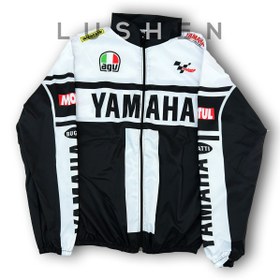 Resim Lushen Siyah Beyaz YMH Motorcu Yağmurluk Rüzgarlık İnce Ceket 
