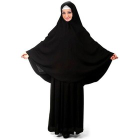 Resim Büşra Sultan Baş Bütün Çarşaf - Krep Cepli Çok Renkli 