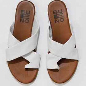 Resim Bueno Shoes Beyaz Deri Kadın Parmak Arası Terlik 01wu7428 