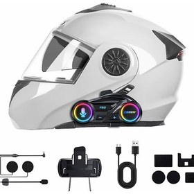 Resim Motosiklet İntercom Üniversal Tüm Kasklara Uygun V6.0 Rgb Bluetooth Seti Kask Kulaklık 