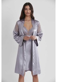 Resim Pierre Cardin 6'lı Saten Gecelik Sabahlık Çeyiz Seti 6955 Royal Çok Renkli 
