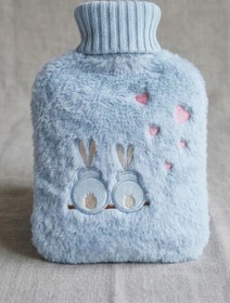 Resim shop Mavi Tavşan Figürlü Peluş Sıcak Su Torbası - Yumuşak Dokulu Isıtıcı Termofor 