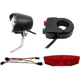 Resim Sulhul Ectric Bicycle Front Rear Light Set 12-72V Ebike Headlight Tail Light Connection Wires Kit Cycling E-Bike Accessories (Yurt Dışından) 