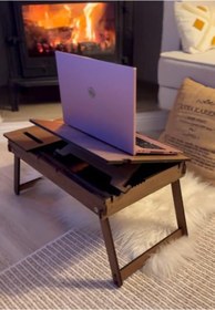 Resim Hype Store Vigo Wood - BT201 Katlanır Ayaklı Laptop Çalışma Sehpası 
