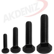 Resim Akdeniz Dın933 M8 80 Mm Siyah Cıvata 200 Adet 