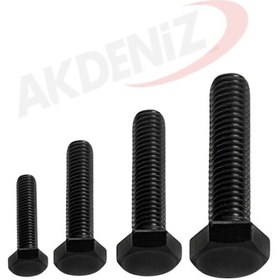 Resim Akdeniz Dın933 M8 80 Mm Siyah Cıvata 200 Adet 