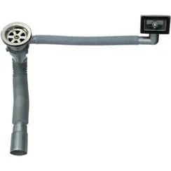 Resim Lüks Yandan Taşmalı Körüklü Lavabo Sifonu| Esnek Evye Gider Hortumu | Mutfak & Banyo Uyumlu 