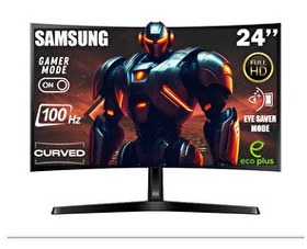Resim Samsung Essential S36G LS24D366GAUXUF 24''100 HZ 4 MS HDMI+D-SUB FULL HD Curved Monitör 