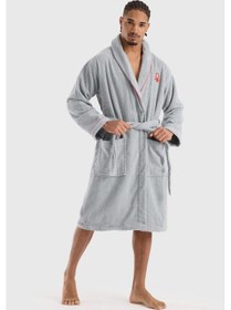 Resim Benetton Home Bornoz Erkek Kadın Unisex Gri %100 Pamuk Gri 