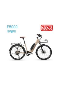 Resim Carraro Padova Ltd 8v 26 Elektrikli Şehir Bisikleti Mat Metal Bej M/44cm Açık Gri 