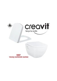 Resim Creavit Tp326 Asma Klozet + Nkp Zümrüt Yavaş Kapanır Kapaklı 