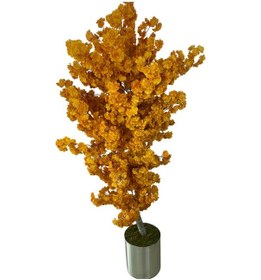 Resim Cihan Çiçekçilik Karamel Bahar Dalı 200 Cm Yapay Ağaç 30x30 Metal Saksı 