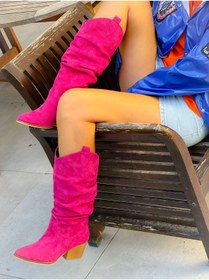 Resim irmona Terry Fuşya Dana Süet Körüklü Dallas Çizme 