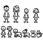 Resim Aile - Siyah-15cm-11.2cm-yaratıcı Eğlenceli Aile Moda Vücut Karikatür Yaratıcı Kişilik Su Geçirmez Güneş Koruyucu 