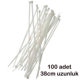 Resim Universal Cırt Kelepçe - Kablo Bağı Beyaz 38 Cm 