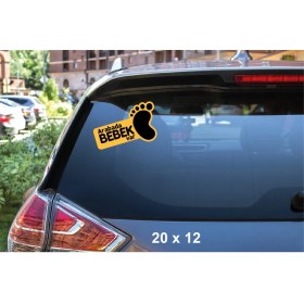 Resim Etiketgraf Arabada Bebek Var Araba Sticker 