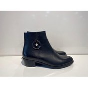 Resim Klasik Gerçek Deri Kadın Bootie 