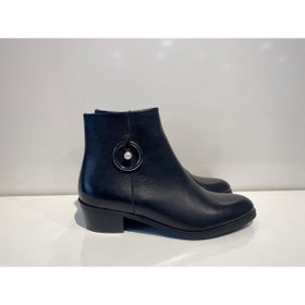 Resim Klasik Gerçek Deri Kadın Bootie 