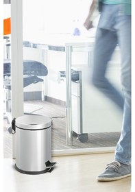 Resim 8 Lt Amortisörlü Çöp Kovası Metalik Gri 