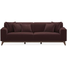 Resim Enza Home Netha 3'lü Yataklı Koltuk, Tay Tüyü - Mürdüm 