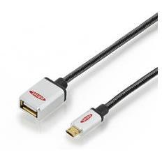 Resim Ednet ED-84150 Premium Micro Usb 2.0 Adaptör Kablosu, Usb A Dişi Micro Usb B Erkek, On-The-Go (Otg), 180 Derece Ters Yüz Çevirerek Takılabilir, 0.30 Metre 
