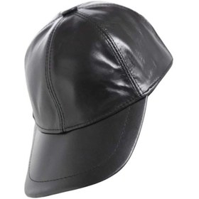 Resim Unisex %100 Deri Arkadan Ayarlanabilir Baseball Kep Şapka Siyah 