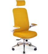 Resim Silva Sarı Fileli Krom Beyaz Yönetici Koltuğu Sarı 