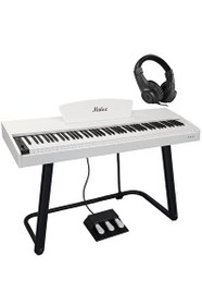 Resim Midex PLX-125WH Tuş Hassasiyetli 88 Tuş Bluetooth Taşınabilir Dijital Piyano (Stand Ve Kulaklık İle) 