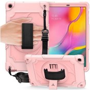 Resim Samsung Uyumlu Galaxy Tab A 10.1 /t515 360 Derece Döndürme Pikap Kontrast Renk Robot Darbeye Dayanıklı Silikon + Pc Koruyucu Kılıf Tutucu İle 