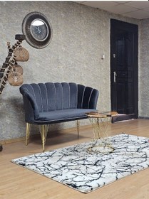 Resim Zafir İkili Gold Kaplama Tel Ayak Papatya Çay Seti Koltuk Takımı , Balkon, Salon, Ofis, Cafe Koltuk Takımı Füme 