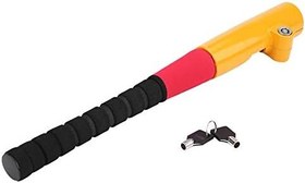 Resim Aramox Evrensel Araba Kamyon Direksiyon Simidi Kilitler Ağır Hizmetli Kauçuk Demir İnşaatlı Araçlar Için Ayarlanabilir Anti Kilit Kiliti 2 Anahtar Siyah Sarı Kırmızı 