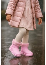 Resim Tonny Black İçi Kürklü Sıcak Astarlı Pvc Kız Çocuk Pembe Bot Tbgrf010 Pembe 