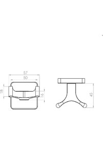 Resim Tema Kare 71723 İkili Bornoz Askılık Krom 2 li Set 