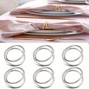 Resim 6 Adet Şık Avrupa Tarzı Altın Peçete Halkaları, Yemek Dekoru için Katı Metal Yiyecek Tokaları, Ev, Otel, Restoran Kullanımı için Yüksek Kaliteli Yastık Tokaları, Kumaş Toka, Batı Yemekleri 