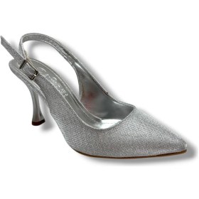 Resim Defne 181-26 Simli Arkası Açık Ince Topuk Kadın Stiletto 