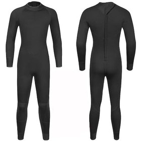 Resim Sones Dıvestar 3mm Yetişkin Tek Parça Dalgıç Elbisesi Uzun Sırt Fermuarlı Sıcak Dalış Sörf Elbisesi Siyah Çok Renkli 