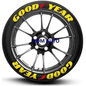 Resim Goodyear Sarı Beyaz Lastik Yazısı 8'li Alman Yapıştırıcı 
