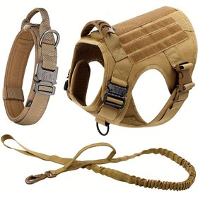 Resim Köpek Tasması Yelek Tasması Tasma Seti - 3'lü Set, Pilsiz 