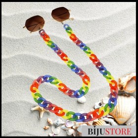 Resim BijuStore Candy Karışık Renkli Kadın Akrilik Gözlük Zinciri 
