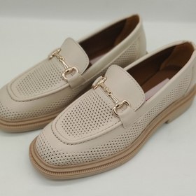 Resim Bej Loafer Oxford 3cm Topuk Zincir Detay( Bir Numara Büyük Tercih Ediniz Lütfen) 