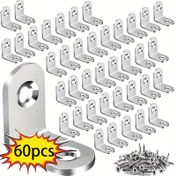 Resim 60 adet köşe tutucu seti, çakmaklar ile uyumlu, sandalye, dolap ve dolaplar gibi ahşap mobilyalar için uygun. 