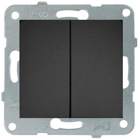 Resim Viko Linnera Life Gece Siyahı İkili Anahtar Çerçevesiz 90444002 