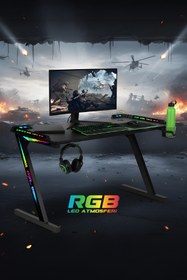 Resim Drift Gaming Drift Aura RGB Işıklı Oyuncu Masası 120×60 cm – Metal Ayaklı, Aksesuarlı 