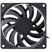 Resim Siyah Soğutma Fanı 80mm 5V 12V 24V 80mmx80mmx10mm 8010 Kılıflı Rulmanlı DC Soğutma Fanı 