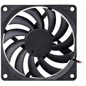 Resim Siyah Soğutma Fanı 80mm 5V 12V 24V 80mmx80mmx10mm 8010 Kılıflı Rulmanlı DC Soğutma Fanı 