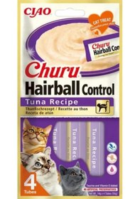 Resim Ciao Churu Cream Hairball Tüy Yumağı Önleyici Ton Balıklı Sıvı Kedi Ödül Maması 4'lü 14 G 