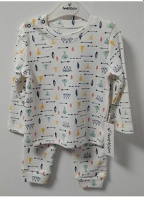 Resim Twetoon Erkek Bebek ikili Pijama Takımı 6-24 Ay Krem 
