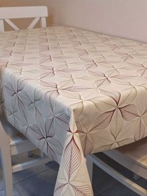 Resim Simli Keten Dokulu Pvc Masa Örtüsü 24keteno6 Bordo 
