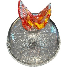 Resim Mikasa Moor Amber Kelebekli Kapaklı Cam Kek Standı 18x21cm 