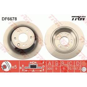 Resim TRW DF6678 Fren Diski Arka Civic Ix 12- Accord VIII 08- Düz 305Mm 